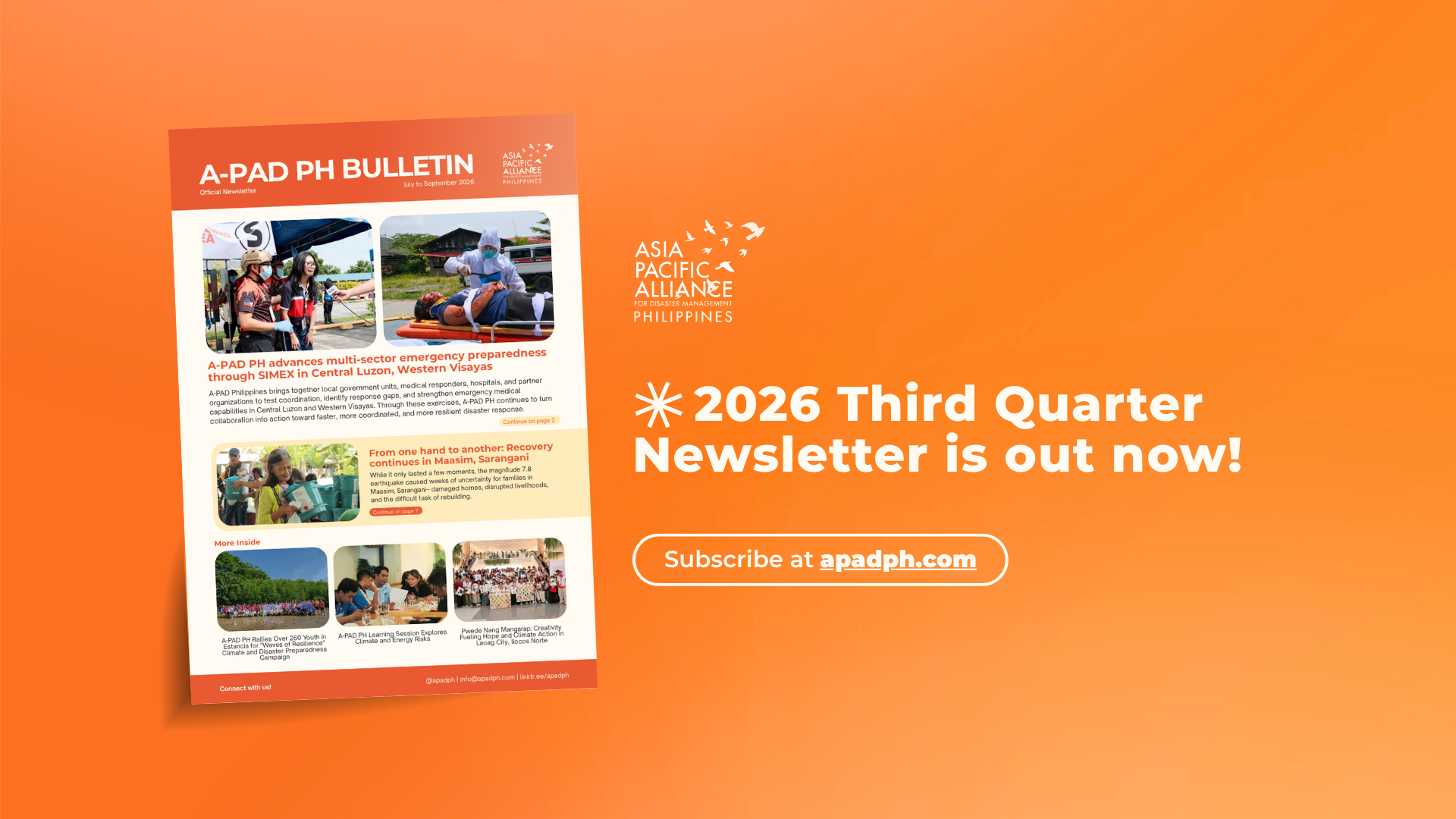 A-PAD PH Q3 Newsletter: Strengthening Partnerships, Advancing Preparedness, and Supporting Recovery